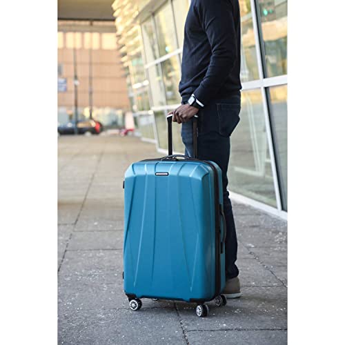 Samsonite Centric 2 Hardside Expandable Luggage with Spinner Wheels, Caribbean Blue, Checked-Medium 24-Inch