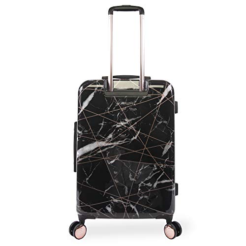 Juicy Couture Vivian 3 Piece Hardside Spinner Luggage Set Luggage Set, Black Marble Web