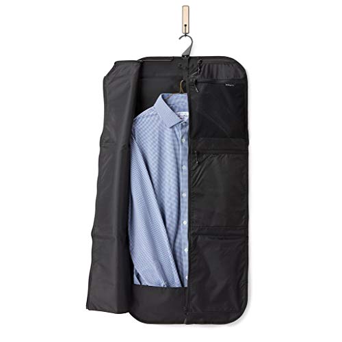 NOMATIC Apparel Sleeve- Formal Hanging Black Nylon Garment Bag for Travel, Reusable Travel Protector for Clothes