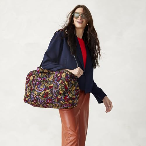 Vera Bradley Women's Premium Cotton Miramar Weekender Travel Bag, Midnight Garden Paisley, One Size