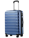 Coolife Luggage Suitcase Carry-on Spinner TSA Lock USB Port Expandable (only 28’’) Lightweight Hardside Luggage (Ice Blue, L(28in))