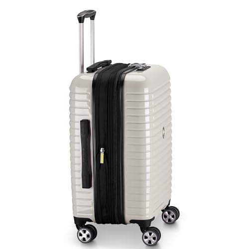 DELSEY PARIS Cruise 3.0 Hardside Expandable Luggage with Spinner Wheels, Glossy Ivory, Carry on 20 Inch