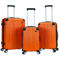 Rockland London Hardside 3 Piece Expandable Spinner Wheel Luggage Set, (20"/24"/28"), Orange
