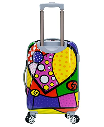 Rockland Departure Hardside 2 Piece Spinner Wheel Luggage, (20"/28"), Heart