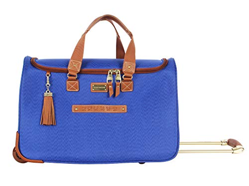 Steve Madden Designer Carry On Luggage Collection - Lightweight 20 Inch Duffel Bag- Weekender Overnight Business Travel Suitcase with 2- Rolling Spinner Wheels (Global Blue)