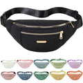 Fanny Packs Crossbody Bag for Women, Waist Pack Jogging Pouch Belt Bag for Outdoors Traveling Hiking - Black