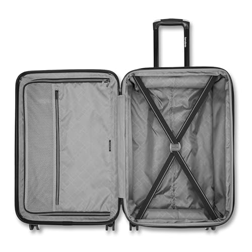 Samsonite Hard-Sided 28-Inch Lightweight Checked Large Expandable Element Suitcase: Durable, 360° Spinner Wheels, Adjustable Telescopic Handle, TSA-Approved Lock - Alpine Black