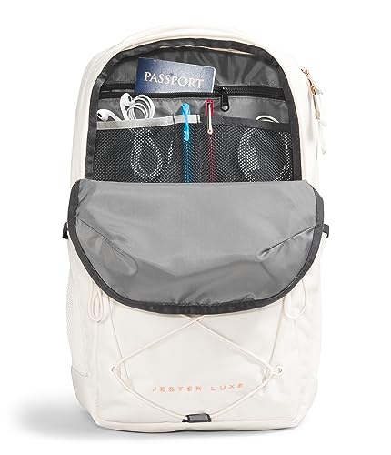 THENORTHFACE Women's Jester Luxe Everyday Laptop Backpack, Gardenia White/Burnt Coral Metallic, One Size