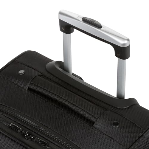 SWISSGEAR Sion Softside Expandable Spinner Luggage Durable Lightweight Travel Suitcase, Black, Checked-Medium