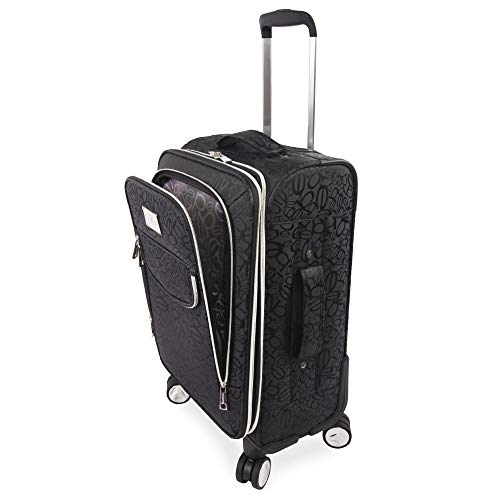 BEBE Carissa 21" Expandable Spinner Carry-on Carry-On Luggage, Bebe Tossed Black