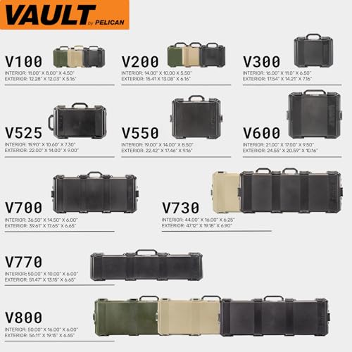 Pelican Vault v525 Case with Foam for Equipment, Electronics Gear, Camera, Drone (Black)