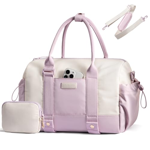 LOVEVOOK Small Gym Bag for Women with Yoga mat Holder, Mini Duffle Bag for Travel with Wet Pocket, Overnight Personal Item Bags, Lightweight Carry on Weekender Duffel for Workout, Dance, Ballet