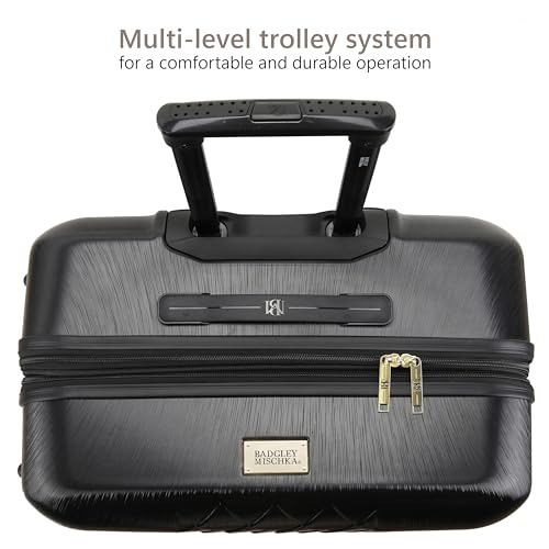 Badgley Mischka Diana Expandable Chic 3-Piece Luggage Set with Spinner Wheels - Black