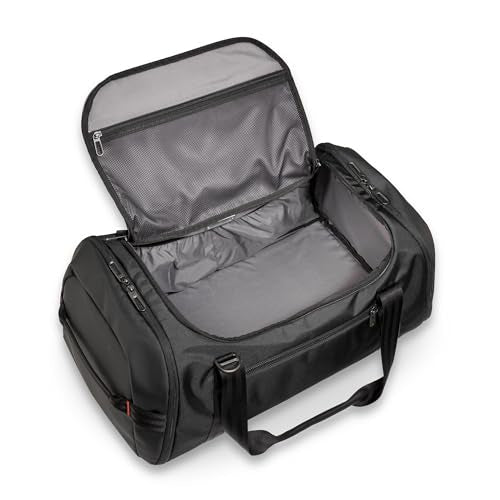 Briggs & Riley 27" Medium Upright Duffle - Checked Luggage for Travel, Suitcases with Wheels, Softside Rolling Bag for Men & Women, Self-Repairing Zipper - ZDX Collection, Black