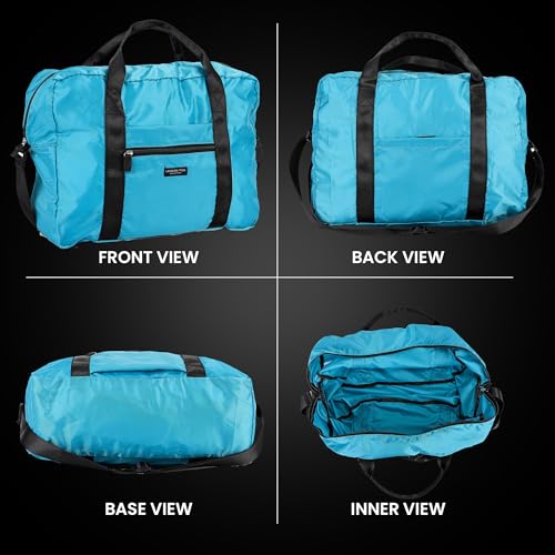 London Fog Nylon Foldable Duffle Bag, Blue Lagoon