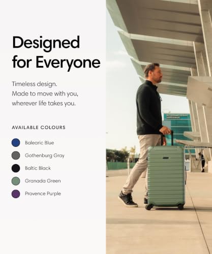 Solgaard Check-In Lite Suitcase - Hard-Shell 28.3" Travel Luggage (Green)