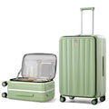 Hanke 26 Inch Large checked Luggage PC Hard Shell luggage Top Opening Aluminum Frame Travel Luggage Suitcases with Wheels for Woman Men.(Bamboo Green)