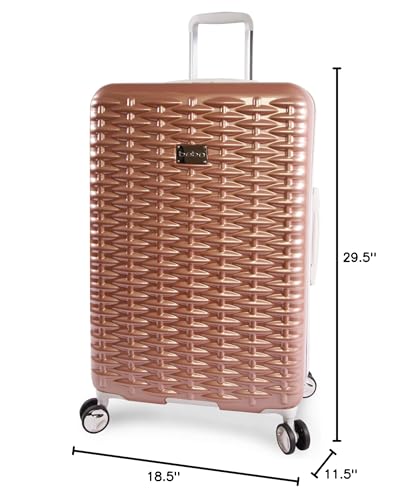 BEBE Lydia 2 Piece Set Suitcase With Spinner Wheels Luggage Set, Rose Gold