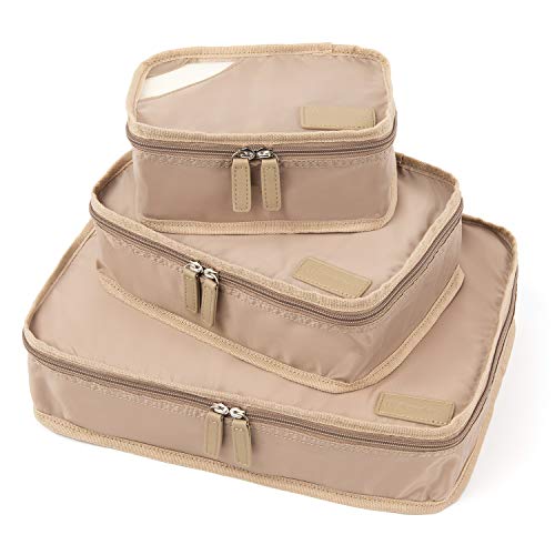 Travelpro Essentials-Packing Cubes, Khaki, 3-Pack (S/M/L)