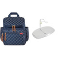 Skip Hop Diaper Bag Backpack: Forma, Multi-Function Baby Travel Bag with Changing Pad & Stroller Attachment, Navy & Baby Changing Pad, Nursery Style, Grey