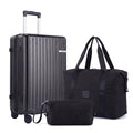 Hoteel Luggage Sets 3 Piece, 4-Yr Warranty, PC+ABS Suitcases with Wheels and Side Hook, Hardshell 20 inch Luggage with Duffel Bag Travel Bag, Black(20/DB/TB)