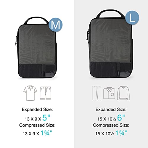 BAGSMART 2 Set Compression Packing Cubes for Travel, Lightweight Luggage Organizer Bags, Durable Space Saver Bags Travel Essentials