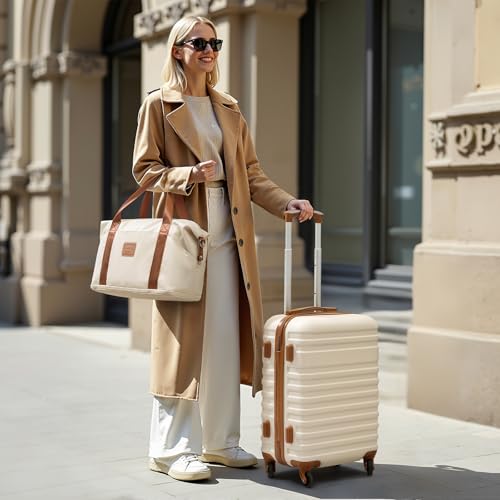 Coolife Suitcase Set 3 Piece Luggage Set Carry On Hardside Luggage with TSA Lock Spinner Wheels (Pink, 3 piece set (DB/TB/20))