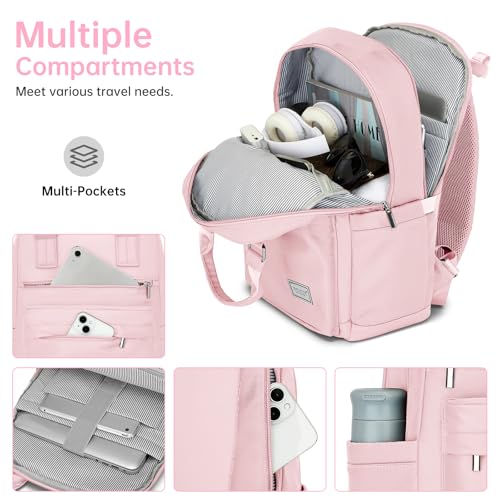 TRIPLAYER Carry On Luggage 22x14x9 Airline Approved, 22 Inch PP Hardshell Luggage Carry-on Suitcase with Spinner Wheels, Carry On Suitcase Set for Women (Pink)