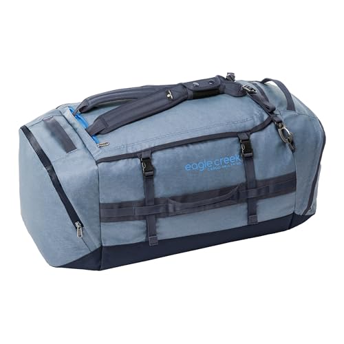 Eagle Creek Cargo Hauler Duffel Bag - Carry-On Duffel Bag for Travel - Easy Access Compartments - Lockable Zipper Opening - Water Resistant - Glacier Blue - 90L