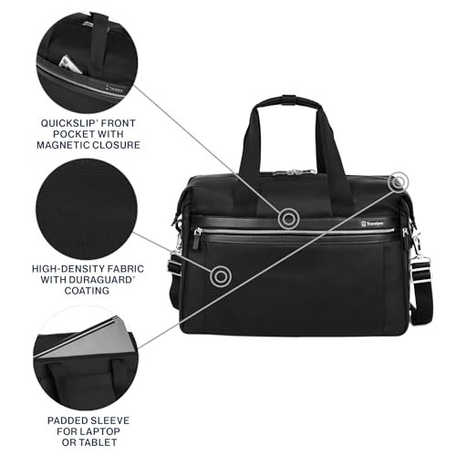 Travelpro Platinum Elite Carry on Soft Travel Duffel Bag, Weekender, Gym Bag, Men and Women, 19 Inch, 49L, Black