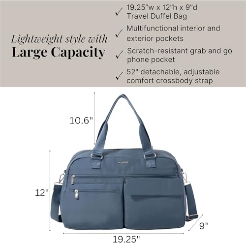 Baggallini Modern Everywhere Travel Duffel - Lightweight 19x12 Inch Overnight Travel Weekender Bag
