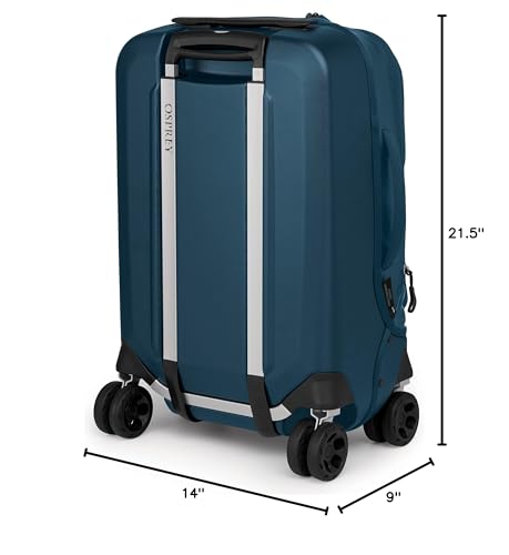 Osprey Transporter Hybrid Carry On Luggage, 4 Spinner Wheels, 22"/36L, Venturi Blue
