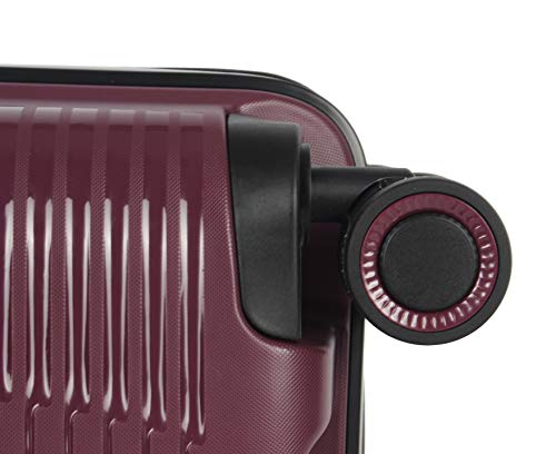 Pathfinder Nova 20 Inch Carry On Luggage Collection - Expandable Scratch Resistant (ABS + PC) Hardside Suitcase - Designer Lightweight Bag with 8-Rolling Spinner Wheels (Plum)