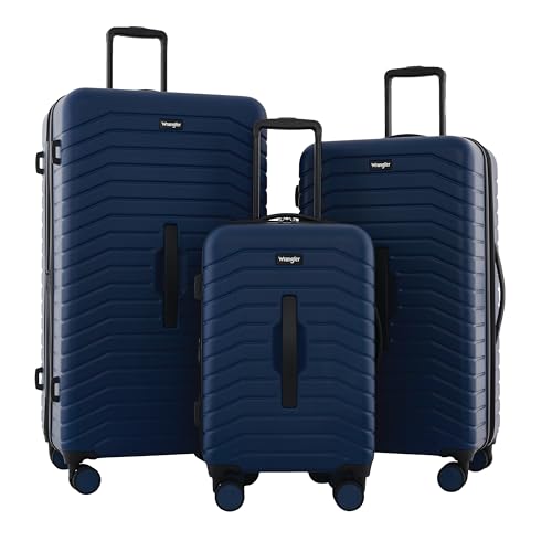 Wrangler Trunk Spinner Suitcase Set, Poseidon Blue, 3 Luggage Set