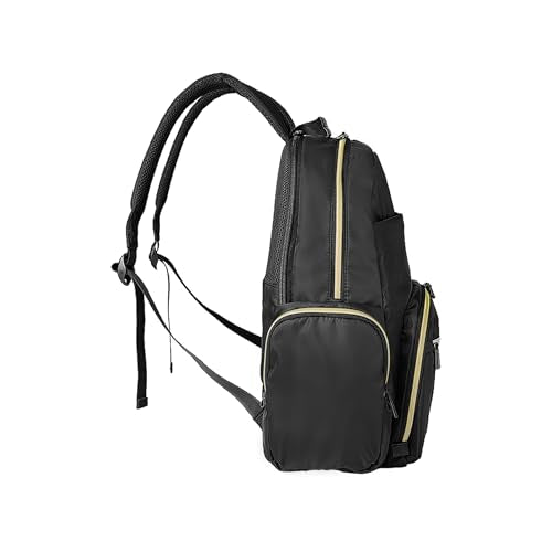 Kenneth Cole REACTION Sophie Women's Silky Nylon 15" Laptop & Tablet Anti-Theft RFID Travel Backpack Bag, Black With 20" Carry-On