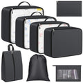 8 Set Packing Cubes for Travel Essentials, Packing Bags, Carrry-On Travel Accessories, Suitcase Organizers with Sturdy Zippers, Luggage Organizer for Airplane, Camping, Road Trip (Grey)
