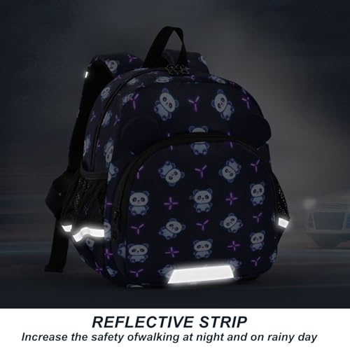 miaozhen Cute Ears Preschool Backpacks Leash Little Girls Anti-Lost Personalized Carry On Backpacks with Reflective Strip Cartoon Cute Neon Fluorescent Panda mochila para bebes
