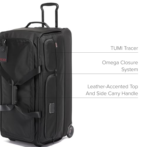 TUMI - Alpha Large Split 2-Wheeled Duffel - Men's Rolling Travel Bag with Split Compartments - Black
