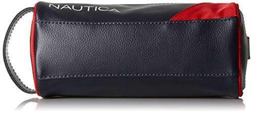 Nautica Mens Accessories Men's Top Zip Travel Kit Toiletry Bag Organizer Accessory, red, One Size