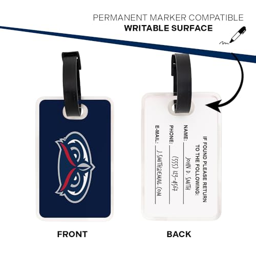 Desert Cactus Florida Atlantic University Luggage Tag – Official FAU Owls 2 Pack Travel ID Label for Suitcases, Bags, and Carry-Ons (2-Pack Acrylic Luggage Tag A)