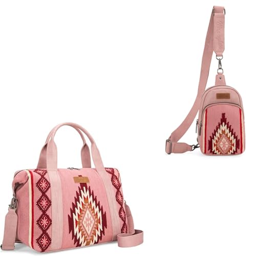 Wrangler Aztec Crossbody Purse and Chest Bag and Duffel Bag for Women