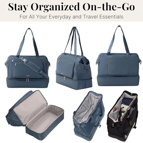 Modern Weekender - Lightweight 18"x15.7"x9.4" Duffel Carry-on Travel Bag for Women