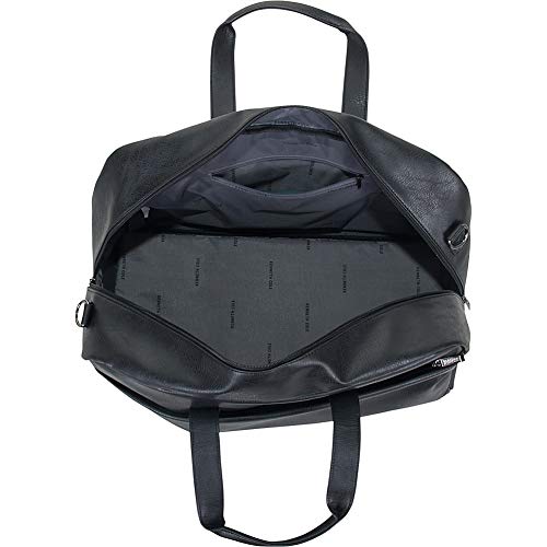 Kenneth Cole Reaction Port Stanley 20" Duffel Bag Pebbled Vegan Leather Carry-On Duffle Travel Bag/Overnight Shoulder Duffel, Black
