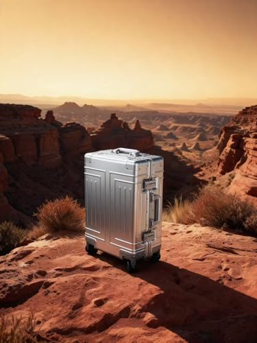 KANGSHILU All Aluminum 20'' Luggage with Removable Spinner Wheels,Provide Spare Wheels.Carry on Luggage 22 x 14 x 9 Airline Approved Lightweight Metal Hard Shell Zipperless Suitcase