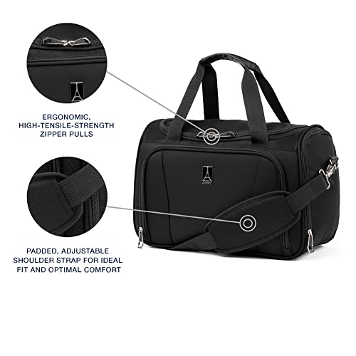 Travelpro Runway 3 piece Luggage Set, Carry on UnderSeat Luggage Soft Tote, Carry-on & Convertible Medium to Large 28-Inch Check-in Expandable Luggage, 4 Spinner Wheels, Softside Suitcase, Black