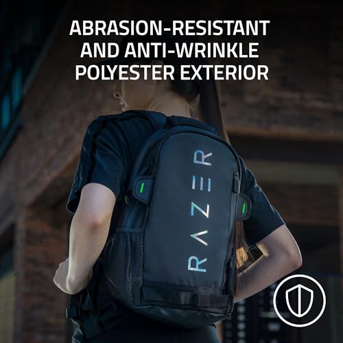 Razer Rogue v3 14" Gaming Laptop Backpack: Travel Carry On Computer Bag - Tear and Water Resistant - Mesh Side Pocket - Fits 14 inch Notebook - Black