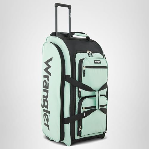 Wrangler Wesley Rolling Duffel Bag, Seaform, Large 30-Inch