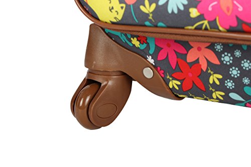 Lily Bloom Luggage Carry On Expandable Design Pattern Suitcase For Woman With Spinner Wheels (Playful Garden, 20in)