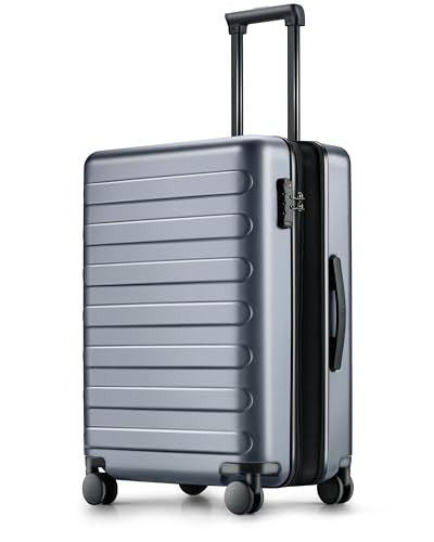 NINETYGO Carry On Luggage 22x14x9 Airline Approved, 20 Inch Luggage with Smooth Spinner Wheels, Expandable, Hard Shell PC Suitcase, Lightweight Travel Luggage, TSA Approved (Grey, Rhine Max)
