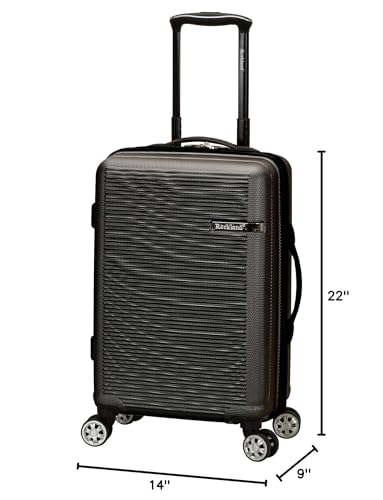 Rockland Skyline Hardside 3 Piece Spinner Wheel Luggage Set, (20"/24"/28"), Grey